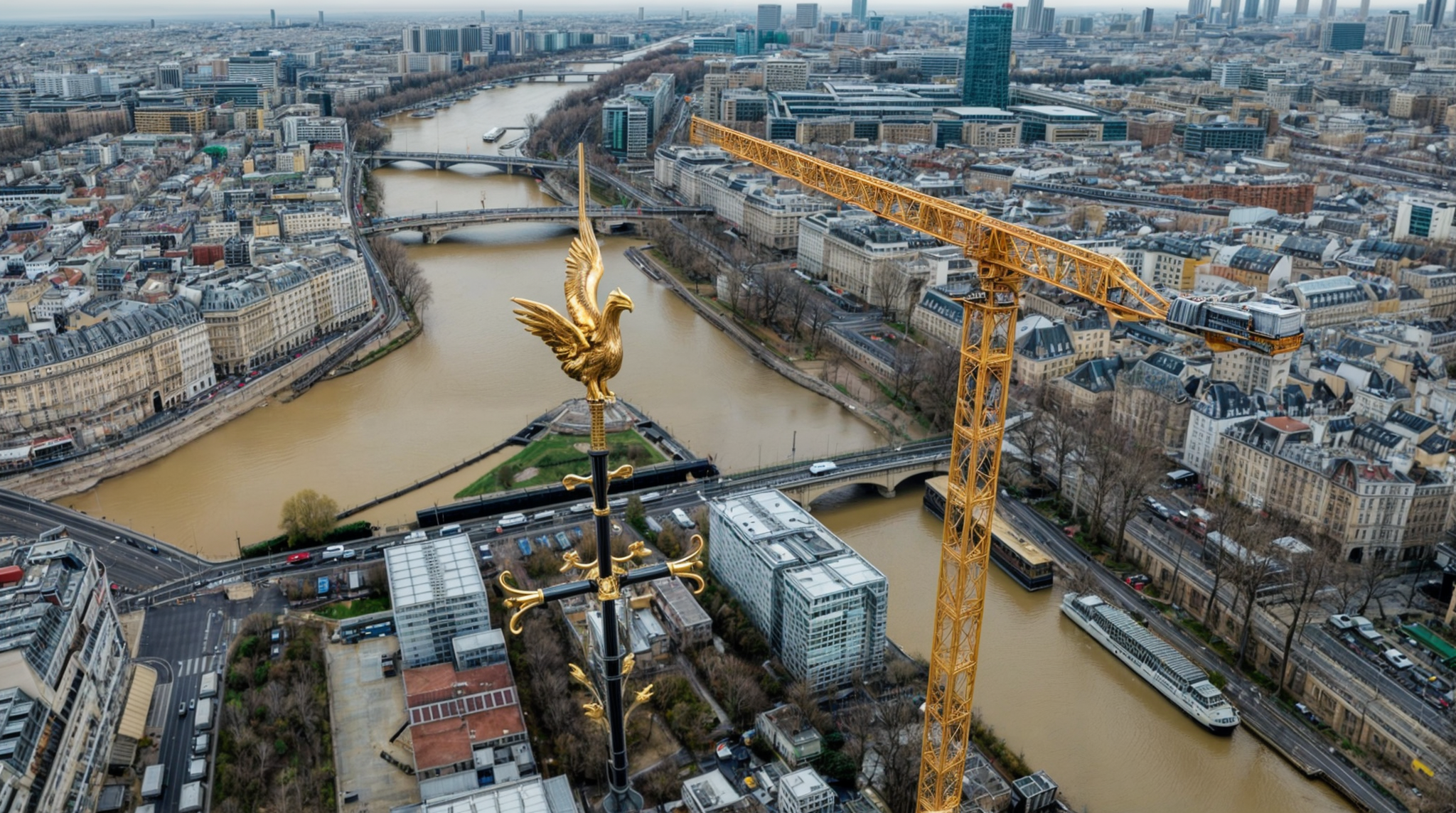 Photos prises d'en haut de la nouvelle flèche de Notre Dame
