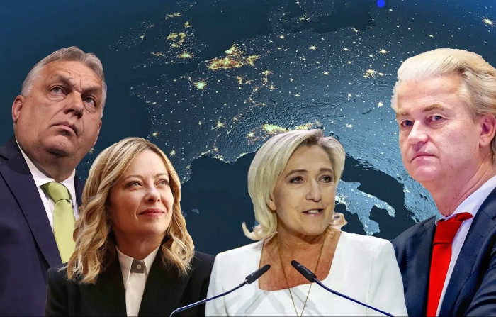 Orban, Meloni, Le Pen, Wilders