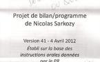 Scoop : le projet de gouvernement de Sarkozy, annoté par lui même !