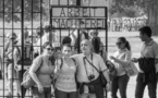 Touristes à Dachau, camp d'extermination des juifs, de triste mémoire