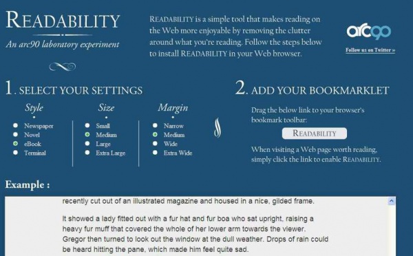 Du repos pour vos yeux et vos neurones : Readability