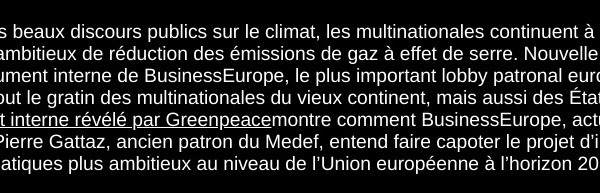 Comment les multinationales entravent toute action climatique sérieuse