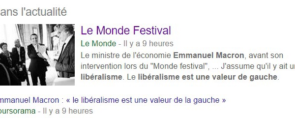 Emanuel Macron : « Le libéralisme est une valeur de la gauche »